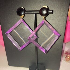 Vintage light Purple Acrylic Clip On Earrings​​